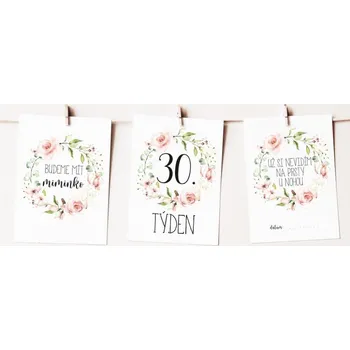 Těhotenské milníkové kartičky - Rosie (35 ks)