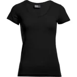 Promodoro Dámské tričko Slim Fit s výstřihem do V - XS black