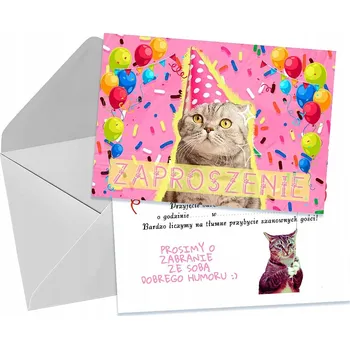 Pozvánka POZVÁNKY PRO DĚTI DĚTSKÉ NAROZENINOVÉ KOČKY + OBÁLKA