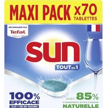 Tableta do myčky Sun - Tablety do myčky All in 1 Regular - 70 tablet - s 85%