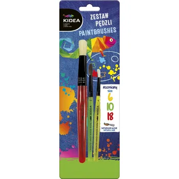 Umělecký štětec Školní štětce barevné 3 ks Kidea