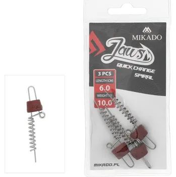 Rybářský háček 3ks - Zavrtávací Hlavička Mikado Jaws Quick Change Spiral 10gr 6cm