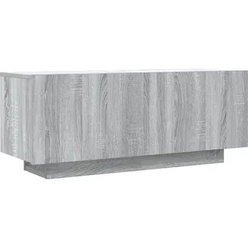 Televizní stolek TV stolek z dřevotřísky, šedý dub sonoma, 100x35x4 cm