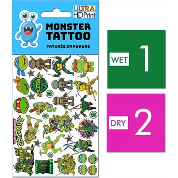 Odstranitelné tetování DOČASNÉ OMYVATELNÉ TETOVÁNÍ PRO DĚTI Želvy Ninja