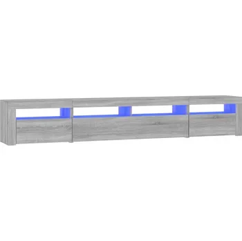 Televizní stolek TV stolek LED RGB, Materiál: dřevotříska, Barva: šedý dub Sonoma, 240x35x40 cm