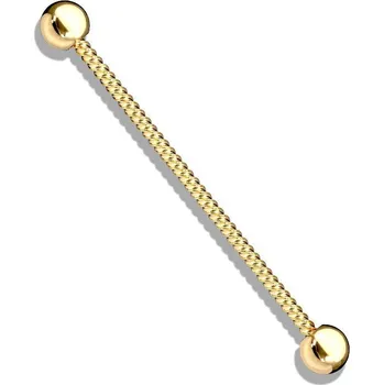 Piercing Industrial piercing 1,6 x 38 mm (žluté zlato)
