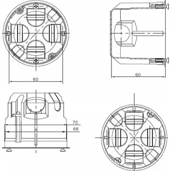 Elektroinstalační krabice Elektroinstalační krabice pod omítku Pawbol 60 x 68 x 60 mm