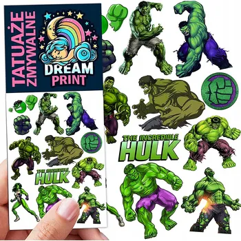 Odstranitelné tetování Smyvatelné tetování pro děti - Hulk