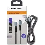 Opletený kabel usb-c na usb-c 100 w, 1,5 m – QOLTEC