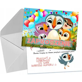 Pozvánka POZVÁNKY PRO DĚTI DĚTSKÉ NAROZENINOVÉ Ostrov Papuchalků + OBÁLKA