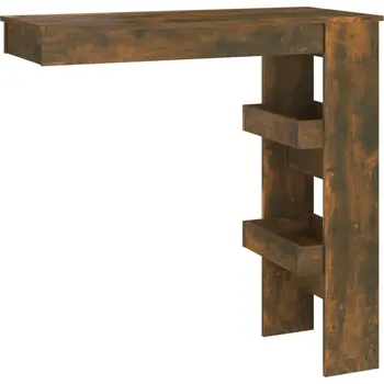 Jídelní stůl Barový stůl s policemi, kouřový dub 102x45x103,5 cm