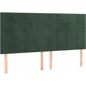 Čelo postele sametové nastavitelné tmavě zelené 180x5x118/128 cm