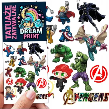 Odstranitelné tetování Smyvatelné tetovačky pro děti Avengers - dočasné tetování