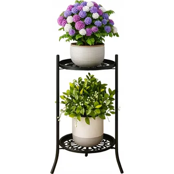 Květináč Držák Na Květináč Kovový stojan na rostliny Květináče 30x50 cm Černý
