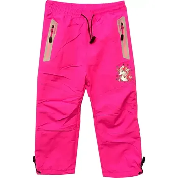 Dívčí kalhoty Dětské zateplené kalhoty KUGO růžové vel.122