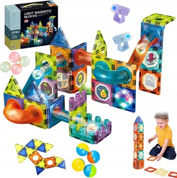 ostatní stavebnice 75 KUSŮ MAGNETICKÝCH STAVEBNICE, STAVEBNICE INŽENÝRSTVÍ ARCHITEKTURA S LED PRO DĚTI