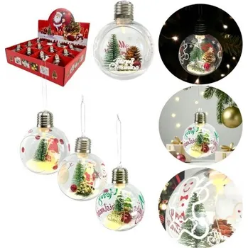 Vánoční dekorace Vánoční Baňky dekorativní LED 6cm ozdoba na vánoční stromeček svítící
