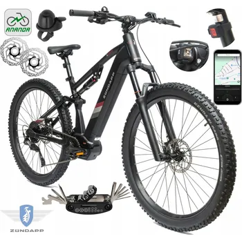 Elektrokolo Elektrokolo (do 250 W) Zundapp X1000, rám 17,5 palců, hliníkový, kola 29", černé, 250 W