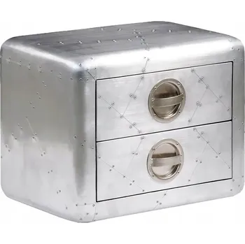 Konferenční stolek Stolek Aviator 50x35x40 cm - dřevo/hliník, stříbrná barva