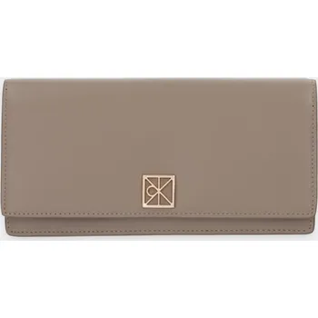 Peněženka Kožená peněženka Calvin Klein dámská, béžová barva, LV04F1098G 80X, vel. ONE SIZE
