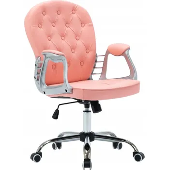 Nastavitelné Kancelářské Křeslo, Růžové, Umělá Kůže, 58x61x(91-101) cm