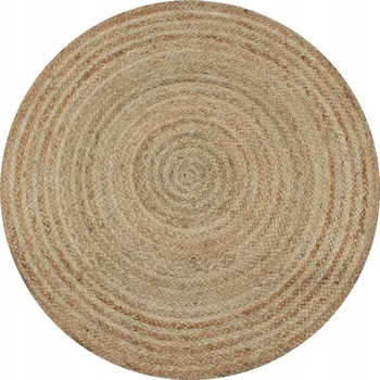 Koberec Koberec z Pletené Juty, Ručně Vyráběný, Průměr 150 cm, Přírodní Barva