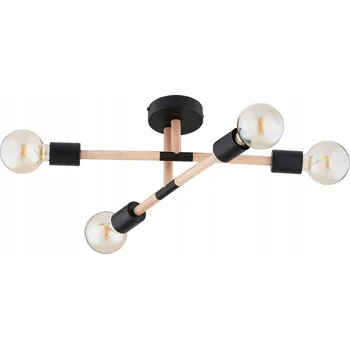 Stropní svítidlo Alfa OTELLO 4xE27 černé dřevěné moderní