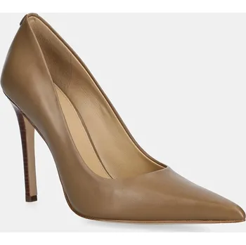 Dámské lodičky Kožené lodičky MICHAEL Michael Kors Elyse High Pump béžová barva, 40R6EYHP1L.297 80X, EUR 39