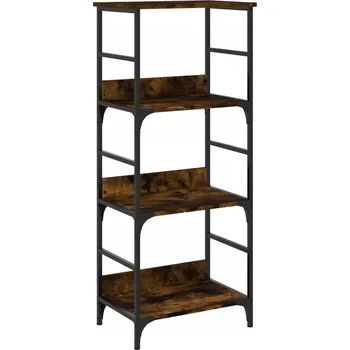 Knihovna Industriální regál na knihy, 3 přihrádky, kouřový dub, 50x33x117,5 cm