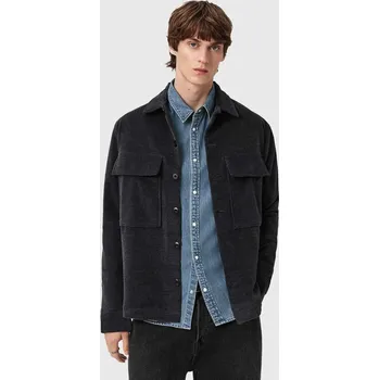 Pánská košile Košile AllSaints HAWKER pánská, černá barva, regular, s klasickým límcem, M017SD 99A, vel. XXL