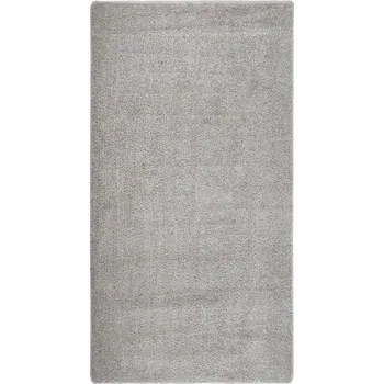 Koberec Koberec světle šedý, 100% PP, 80 x 150 cm, protiskluzový, výška vlasu 20 mm