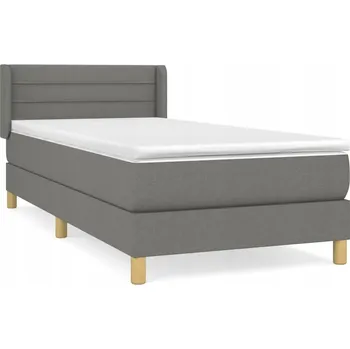 Postel Kontinentální postel s matrací 203 x 103 x 78/88 cm, tmavě šedá