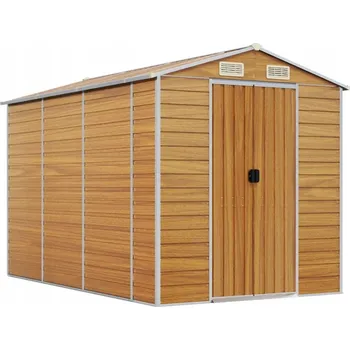 Zahradní domek Zahradní domek z pozinkované oceli, světle hnědý, 191x300x198 cm