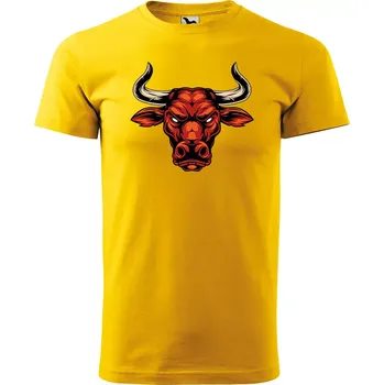 Sablio Tričko s potiskem Divoký býk - žluté 5XL