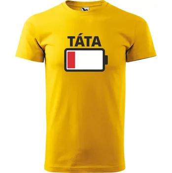 Pánské tričko Sablio Tričko s potiskem pro tátu, vybitá baterie - žluté XL
