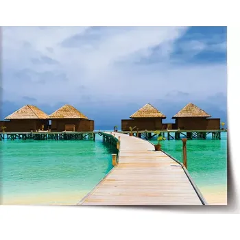 Plakát Sablio Plakát Bungalovy na moři - 60x40 cm