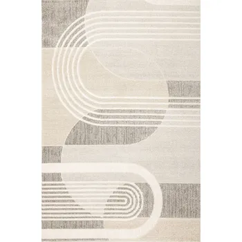 Koberec KOBEREC BÉŽOVÝ ŠEDÝ GEOMETRICKÝ MODERNÍ MĚKOUČKÝ DO OBÝVÁKU MATARA 60x100 cm