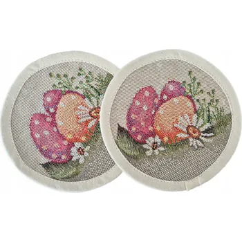 Prostěradlo Kulatý ubrousek, bavlna , polyester , žakár, 11 cm x 11 cm