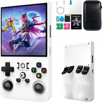 Herní konzole R36MAX RETRO ELEKTRONICKÉ HERNÍ KONZOLE 18 000 HER, 64GB KARTA, BÍLÁ BARVA