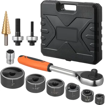 Vrták Vevor Sada děrovacích razníků 12,7–50,8 mm, 6 velikostí, 40cr ocel