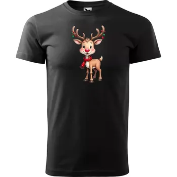 Pánské oblečení Sablio Vánoční tričko s potiskem SOB - černé 2XL