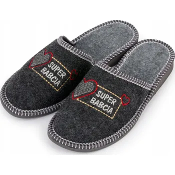 Dámské pantofle Dámské Pantofle z plsti Babiččin den, černé, teplé, vel. 39