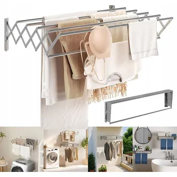 Sušák na prádlo Sušák na prádlo montovaný na zeď, teleskopická tyč na sušení prádla