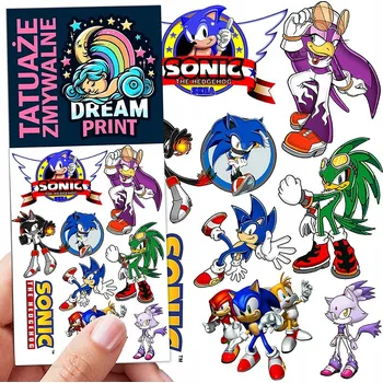 Odstranitelné tetování Smyvatelné tetování pro děti Sonic - dočasné tetovačky