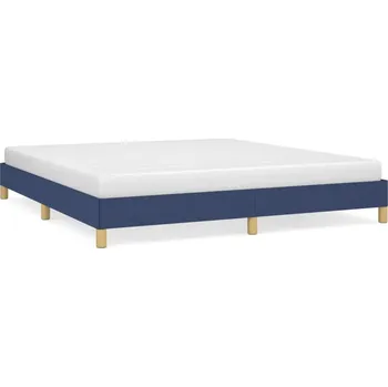 Postel Rám postele modrý sametový 203 x 183 x 25 cm