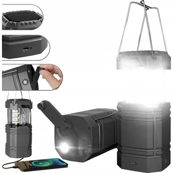 Svítilna LED KEMPINGOVÁ LAMPA 3v1 S DYNAMEM, POWERBANKOU A SILNÝM SVĚTLEM