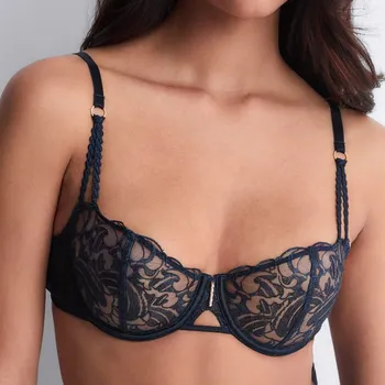 Podprsenka Aubade - Satin memories podprsenka půlová nevyztužená deep sea 75F 5CF14