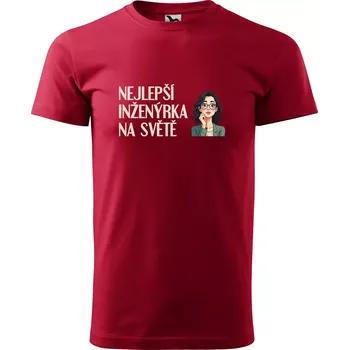 Pánské tričko Sablio Tričko s potiskem Nejlepší inženýrka na světě - červené S