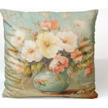 Sametový povlak na polštář 45x45 letní zahrada