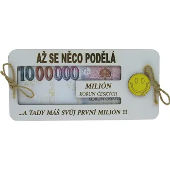 Obálka Dřevěná obálka na peníze "Až se něco podělá" 20 x 9,5 cm (Vtipná obálka na peníze )